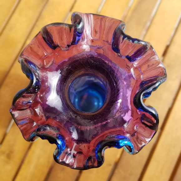 ❌️SOLD❌️Fenton 50th Anniversary Art Mulberry Glass Vase Hand Painted Vintage - Picture 10 of 13